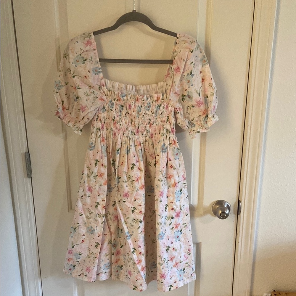 Abercrombie & Fitch Size MT Pink and Blue Smocked Sundress